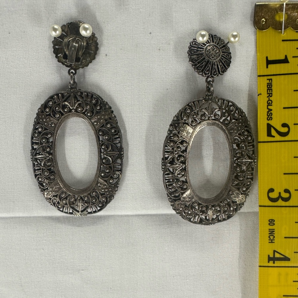 Elegant Silver Oval Earrings